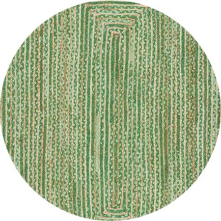 Safavieh 4 x 4 ft. Cape Cod Global Round Hand Woven Rug; Green & Natural CAP202Y-4R